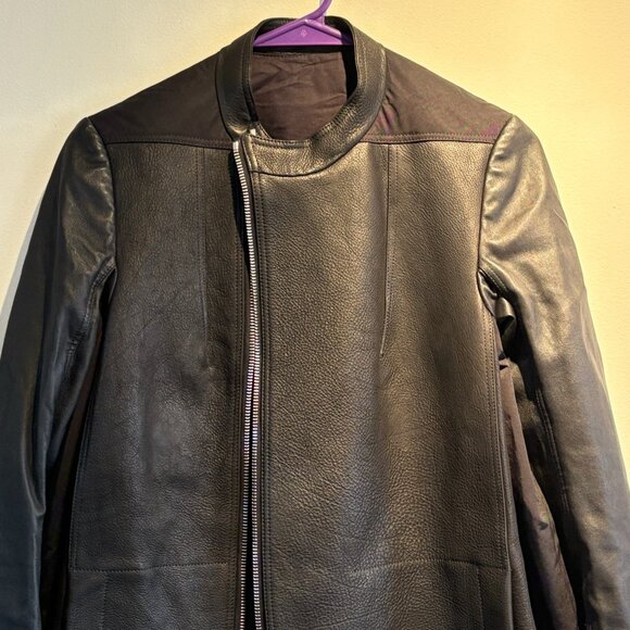 Rick Owens - Knee Length Leather Coat - Picture 3 of 4